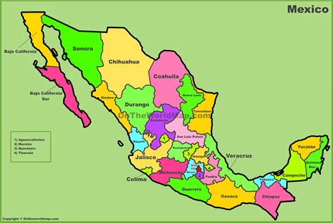 map of mexico states.